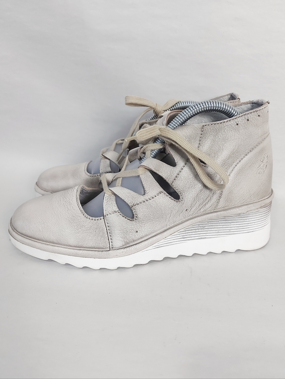 Fly London Women Coda Lace Up Wedge Sneakers Shootie Size 38 EU Comfort Platform